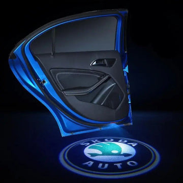 2X LED Car Door Welcome Light HD Logo Courtesy Projector Ghost Laser SKODA