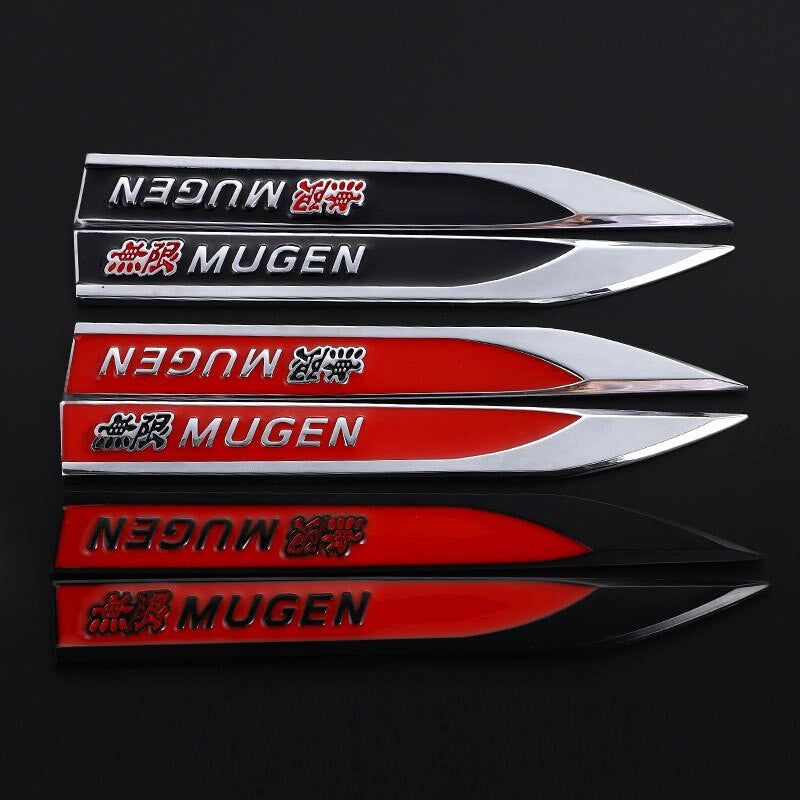 1Pair Metal Stickers Emblem Trunk Badge Decals for Honda Mugen Power