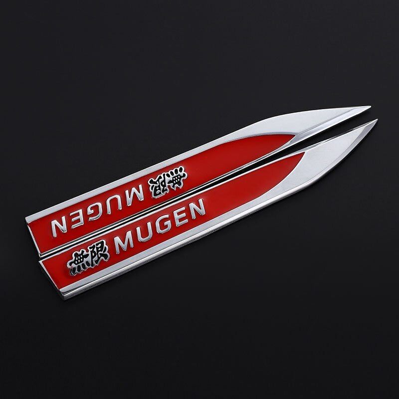 1Pair Metal Stickers Emblem Trunk Badge Decals for Honda Mugen Power
