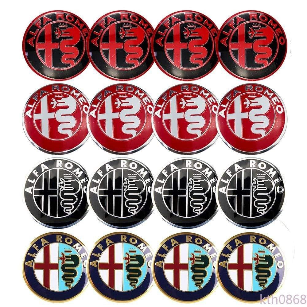 4pcs 56mm Alfa Romeo Car Wheel Center Hub Cap Sticker Auto Tire Emblem Badge Decal Accessories
