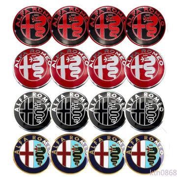 4pcs 56mm Alfa Romeo Car Wheel Center Hub Cap Sticker Auto Tire Emblem Badge Decal Accessories