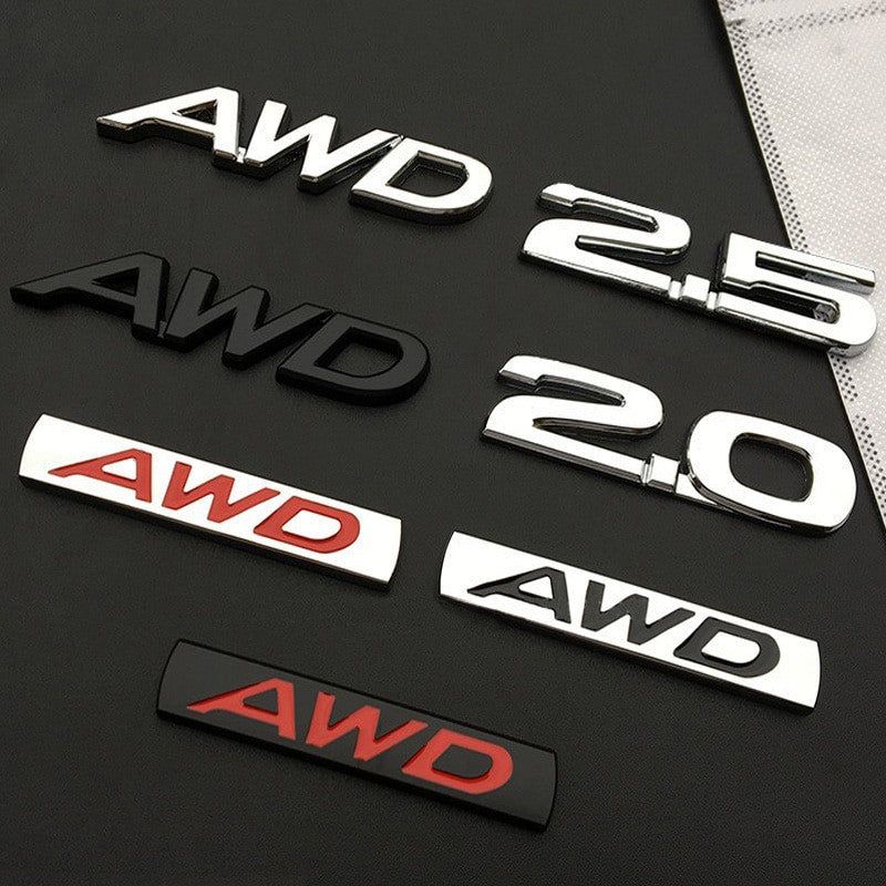 Metal AWD Car Trunk Rear Fender Emblem Badge Decals Sticker 4WD SUV