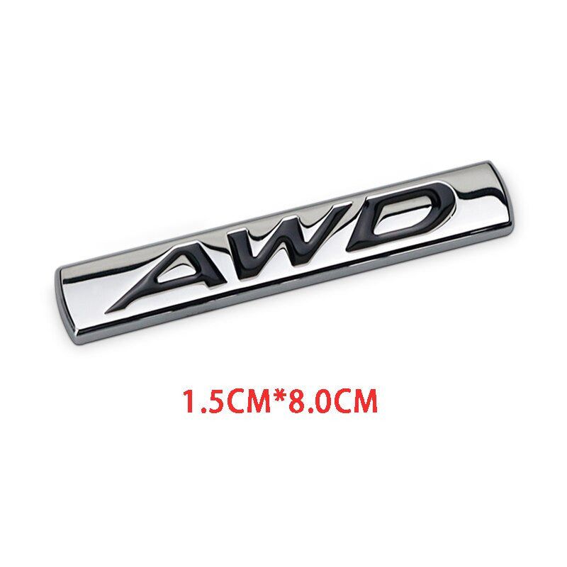 Metal AWD Car Trunk Rear Fender Emblem Badge Decals Sticker 4WD SUV