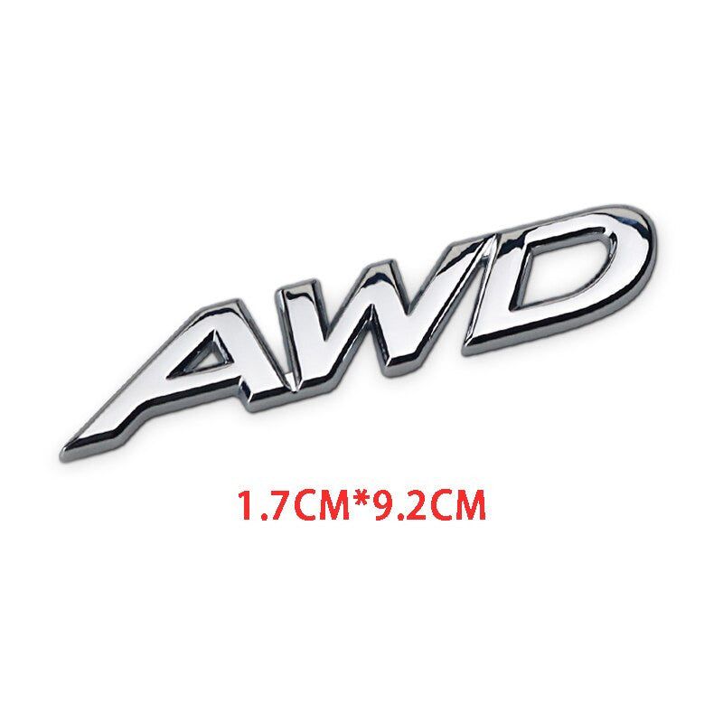 Metal AWD Car Trunk Rear Fender Emblem Badge Decals Sticker 4WD SUV