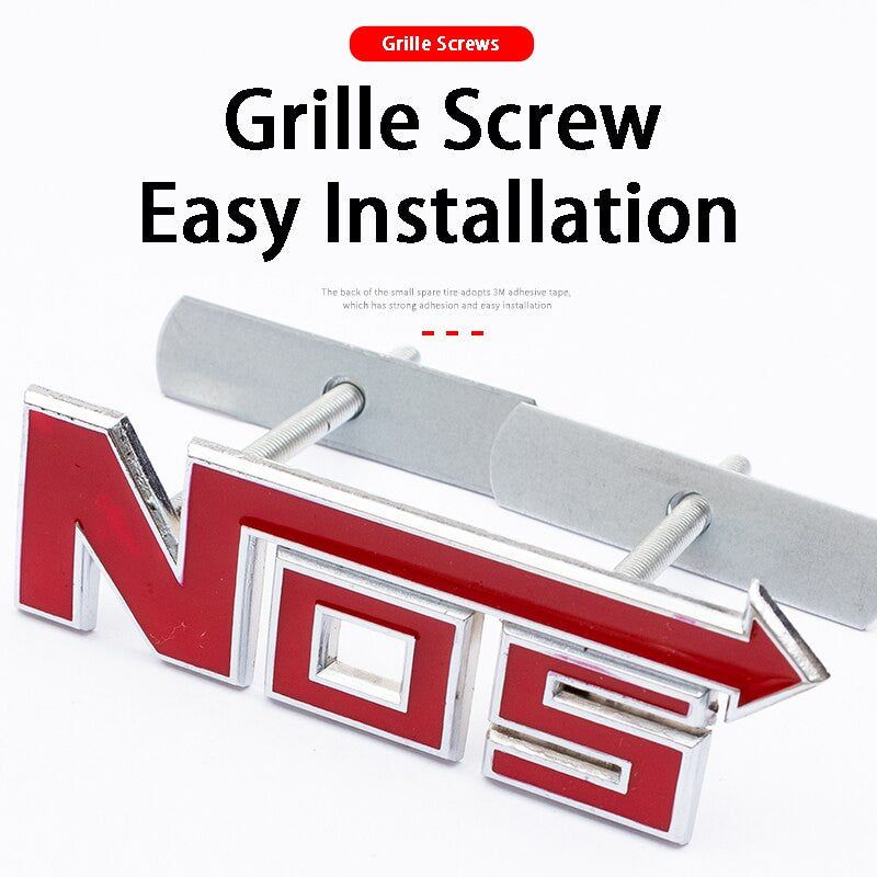 Metal NOS Nitrous Oxide Systems Vintage Car Grill Emblem Badge Decal Sticker