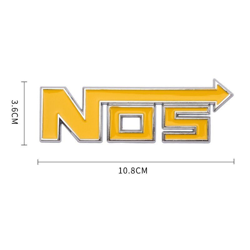 Metal NOS Nitrous Oxide Systems Vintage Car Grill Emblem Badge Decal Sticker
