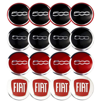 4PCS 56mm Fiat 500 Car Wheel Center Hub Cap Sticker Auto Tire Emblem Badge Decal