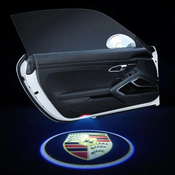 2PCS LED Car Laser Projector HD Welcome Door Trim Lights compatible For Porsche