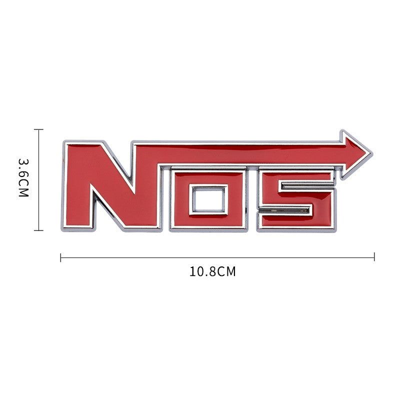 Metal NOS Nitrous Oxide Systems Vintage Car Grill Emblem Badge Decal Sticker