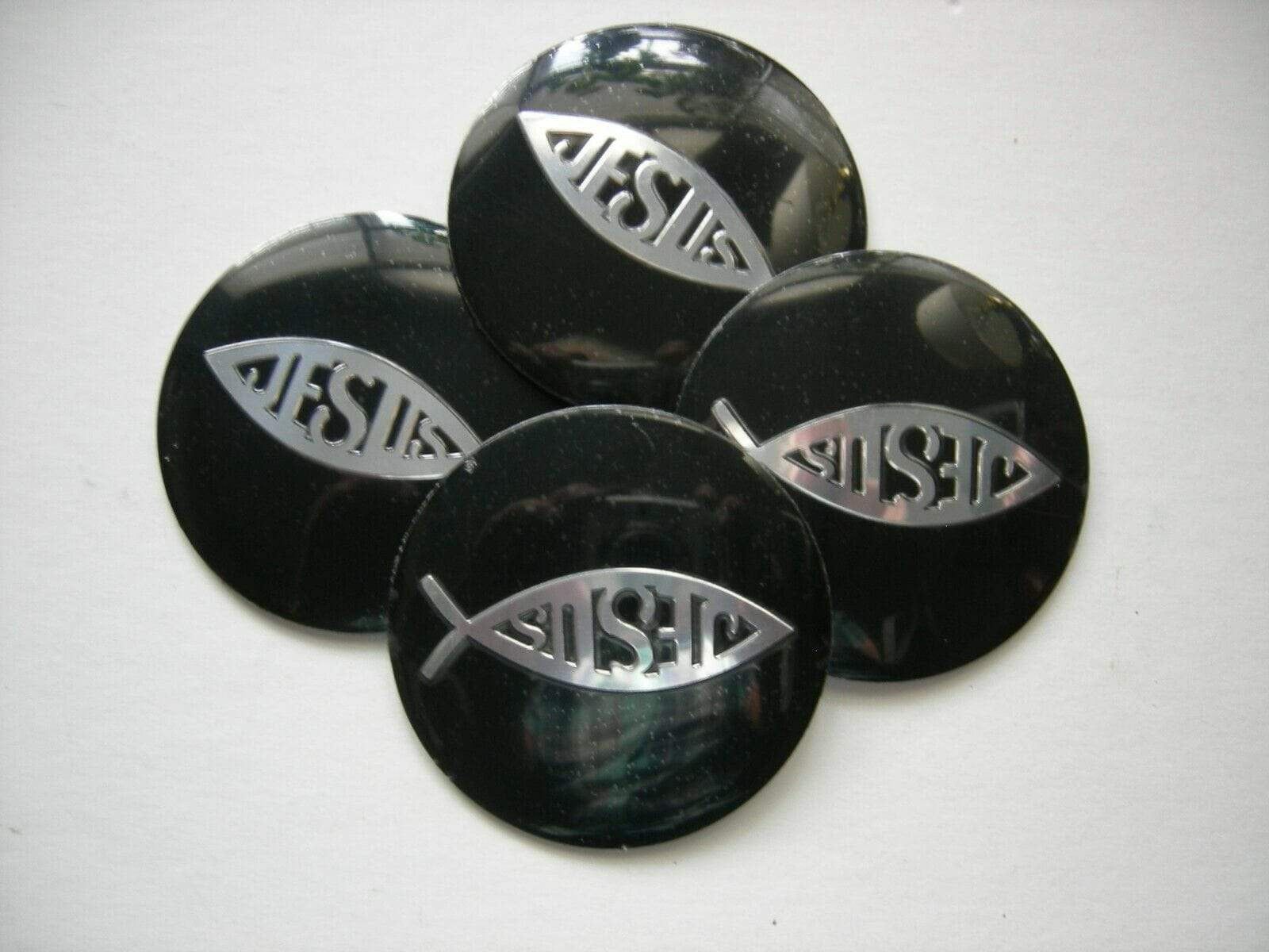4pcs 56mm Jesus Car Wheel Center Hub Cap Badge Emblem Decal Stickers