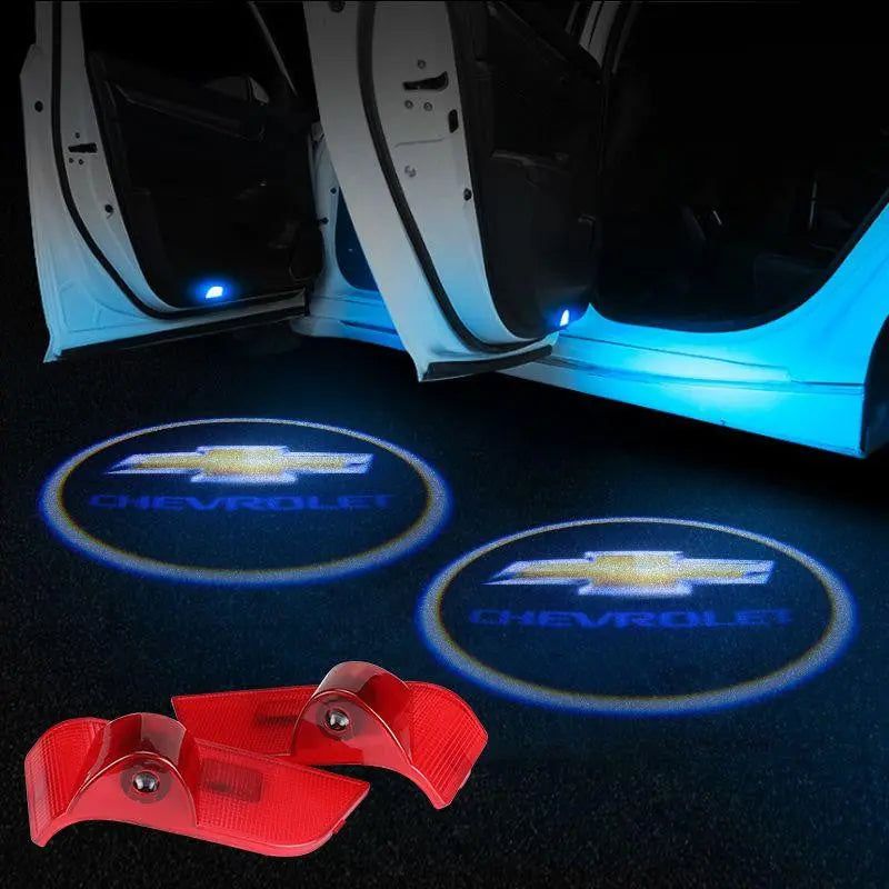 2pcs Door Logo Light LED Laser Projector Courtesy Welcome Ghost For Chevrole