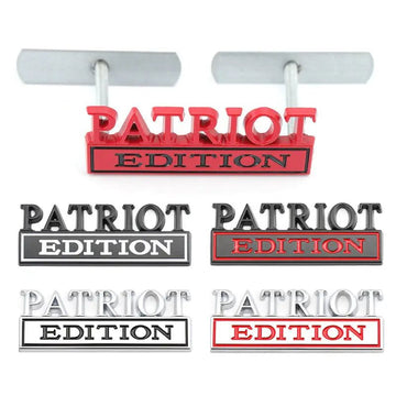 Matel Car Sticker PATRIOT Edition Badge Emblem Front Hood Grille for BMW Subaru Mazda