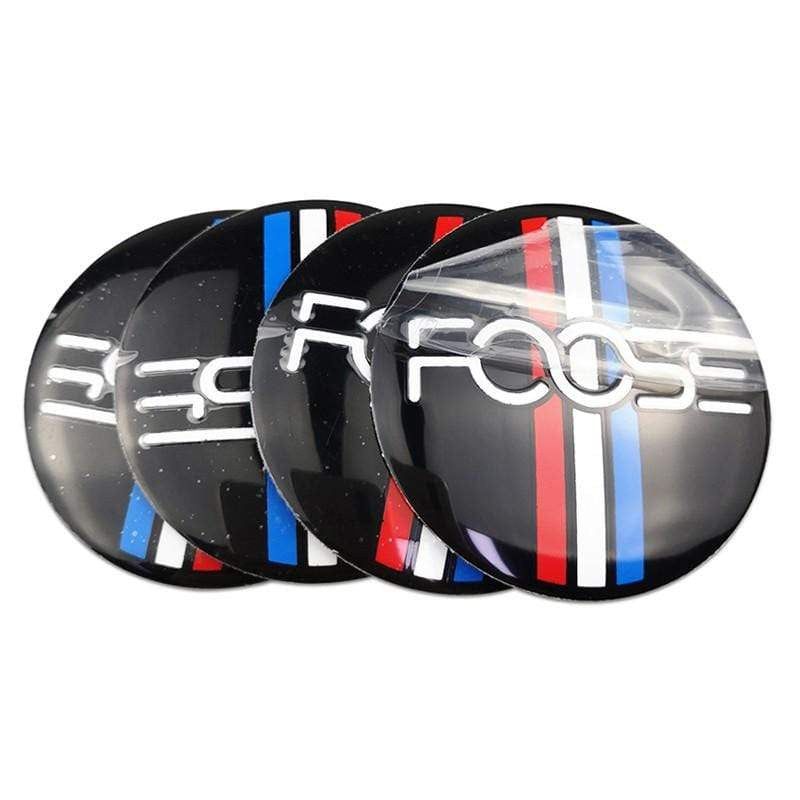 4pcs 56mm Ford Modified Horse Wolf Shelby FOOSE RS ST Car Wheel Center Hub Cap Sticker Emblem Badge Decal
