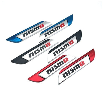 2pcs 3D Metal Badge Chrome Car Door NISMO Emblem Side Fender GTR Sport