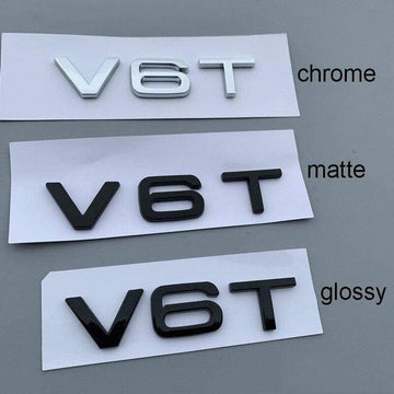 2Pcs V6T V8T V10 W12  Emblem for Audi A4L A5 A6L A7 A8L TT RS7 SQ5 Car Styling Fender Side Rear Trunk Badge Sticker