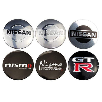 56mm 4PCS Nissan Nismo GTR X-Trail Qashqai tiida Altima sentra Car Wheel Center Hub Cap Sticker  Emblem Badge Decal