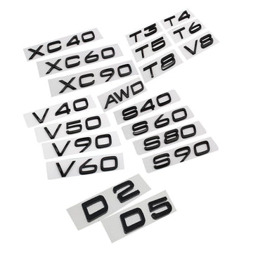 Glossy Black Emblem Sticker For Volvo XC90 XC60 XC40 D2 D5 S80 S90 S60 S40 V40 V60