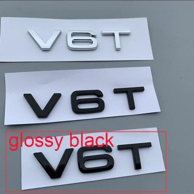 2Pcs V6T V8T V10 W12  Emblem for Audi A4L A5 A6L A7 A8L TT RS7 SQ5 Car Styling Fender Side Rear Trunk Badge Sticker