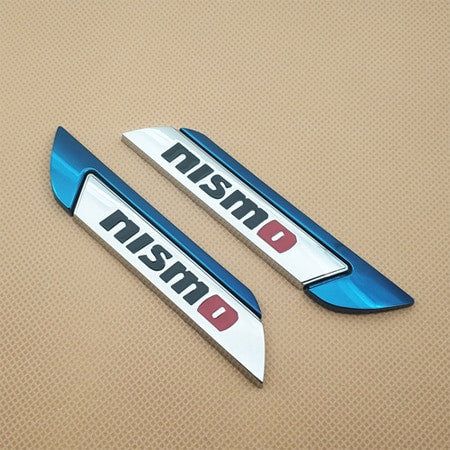 2pcs 3D Metal Badge Chrome Car Door NISMO Emblem Side Fender GTR Sport
