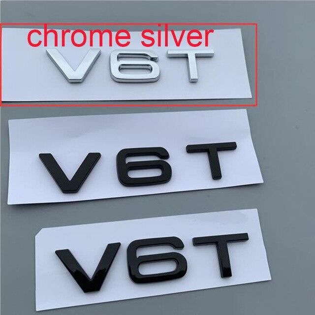 2Pcs V6T V8T V10 W12  Emblem for Audi A4L A5 A6L A7 A8L TT RS7 SQ5 Car Styling Fender Side Rear Trunk Badge Sticker