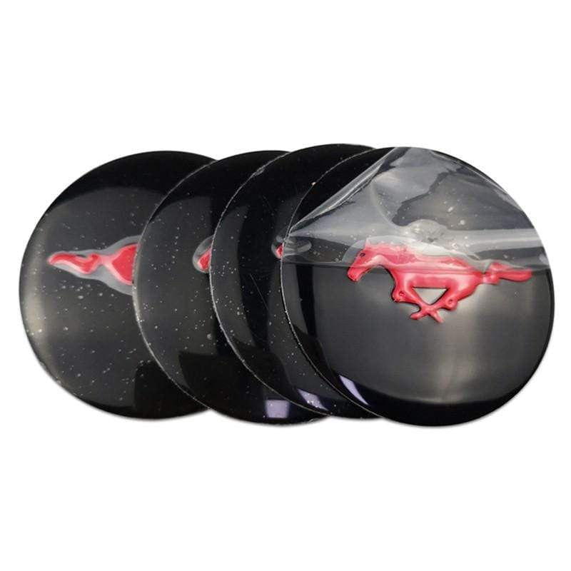 4pcs 56mm Ford Modified Horse Wolf Shelby FOOSE RS ST Car Wheel Center Hub Cap Sticker Emblem Badge Decal