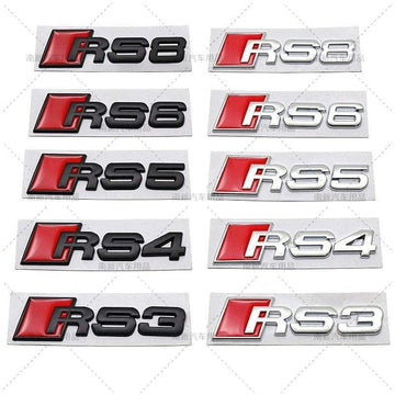 Modified Letetr S3 S4 S5 S6 S8 RS3 RS4 RS5 RS6 RS8 3D Metal Car Sticker for Audi Auto Emblem Badge Decal