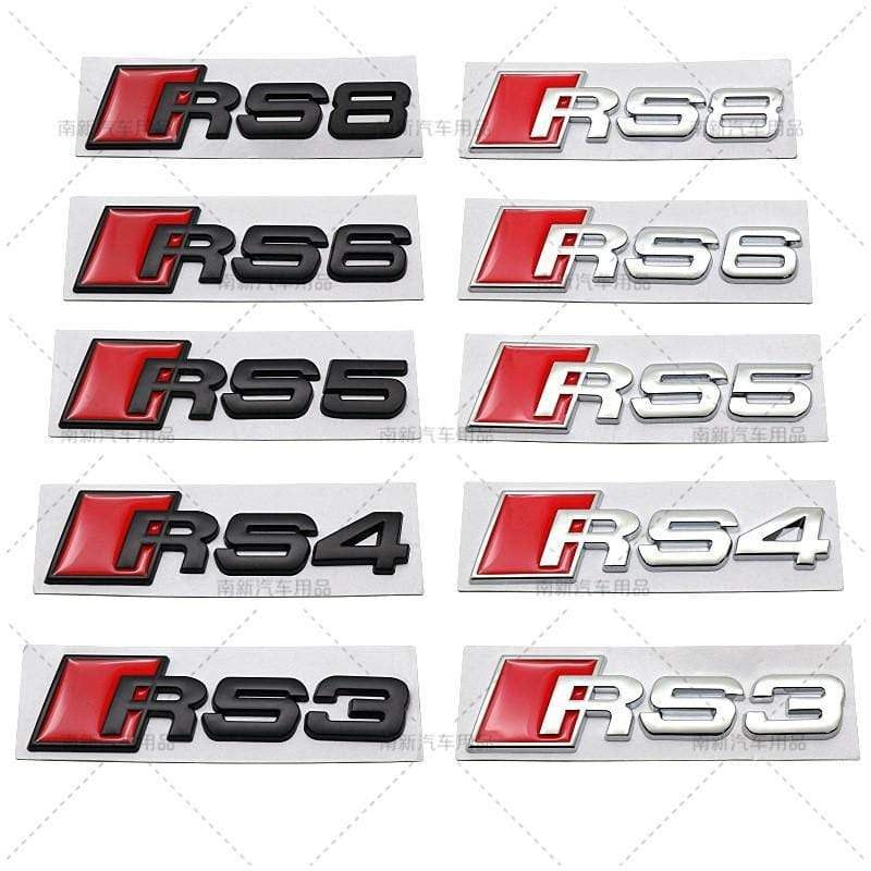Modified Letetr S3 S4 S5 S6 S8 RS3 RS4 RS5 RS6 RS8 3D Metal Car Sticker for Audi Auto Emblem Badge Decal