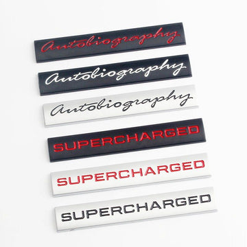 For Land Rover Metal Autoliography Supercharged Badge Rear Trunk Emblem Decals Sticker