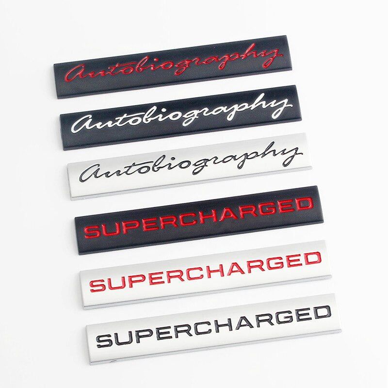 For Land Rover Metal Autoliography Supercharged Badge Rear Trunk Emblem Decals Sticker