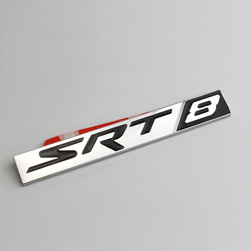 Metal Car Body Decoration for SRT8 SRT6 Logo Car Rear Side Sticker for Dodge Charger Challenger Caliber Jcuv Ram Journey Caravan