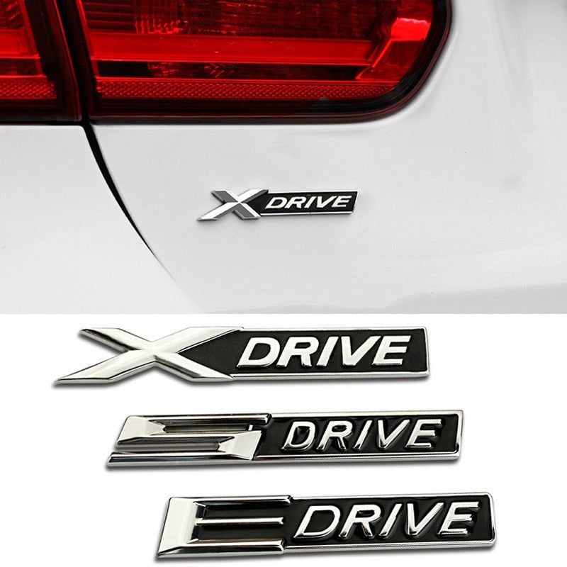 Chrome Silver XDrive SDrive EDrive Rear Emblem Badge Sticker For BMW