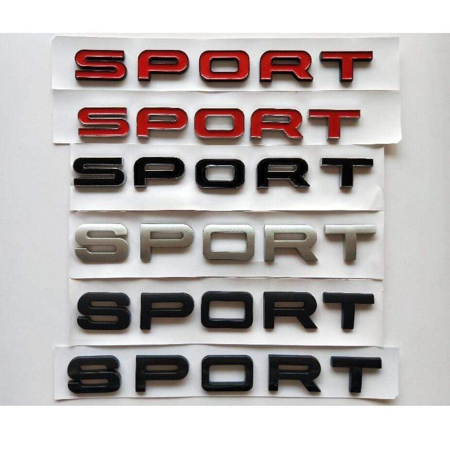 Chrome Silver Black Trunk Lid Letters SPORT Badge Emblem Emblems Badges Sticker for Land Rover Discovery Range Rover