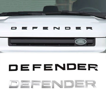 Defender ABS Chrome Decals Sticker For Land Rover Head Hood Letters Nameplate Emblem Badge