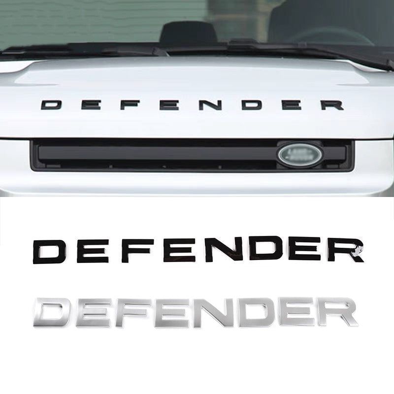 Defender ABS Chrome Decals Sticker For Land Rover Head Hood Letters Nameplate Emblem Badge