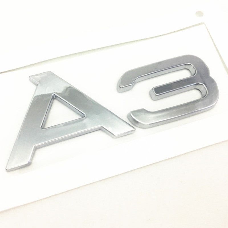 1 Pcs For Audi Black/Silver A 3 4 5 6 7 8 Rear Bumper Trunk Emblem Stickers Badge Decals