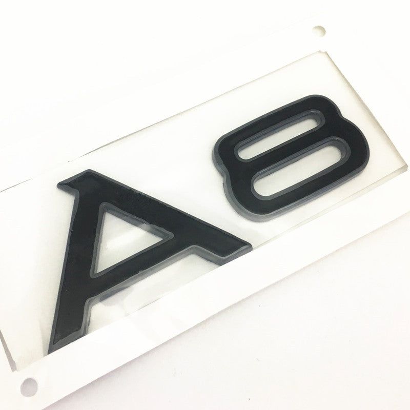 1 Pcs For Audi Black/Silver A 3 4 5 6 7 8 Rear Bumper Trunk Emblem Stickers Badge Decals