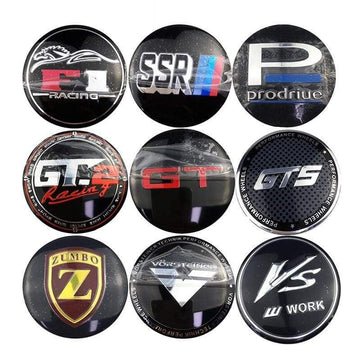 4pcs 56mm Vorsteiner SSR F1 GT ZUMBO Prodriue GTS Car Wheel Center Hub Cap Sticker Auto Tire Emblem Badge Decal Accessories