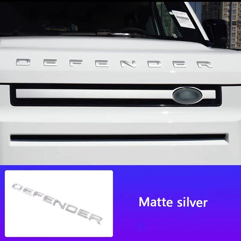 Defender ABS Chrome Decals Sticker For Land Rover Head Hood Letters Nameplate Emblem Badge