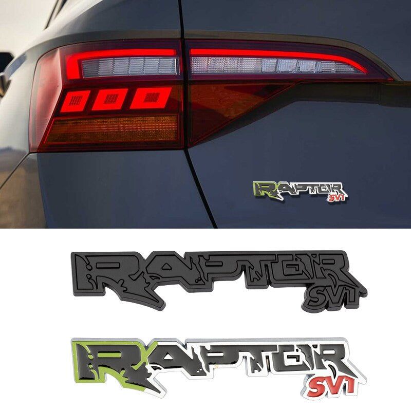 3D Metal Raptor SV1 SVT Emblem Trunk Fender Head Decorative Badge For Ford Raptor