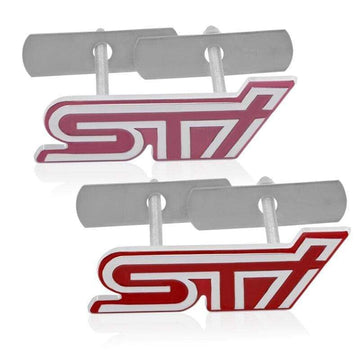 1pcs Car Styling 3D Metal STI Front Grille Sticker Emblem Badge For Subaru Legacy Forester Outback Impreza STI Car Accessories