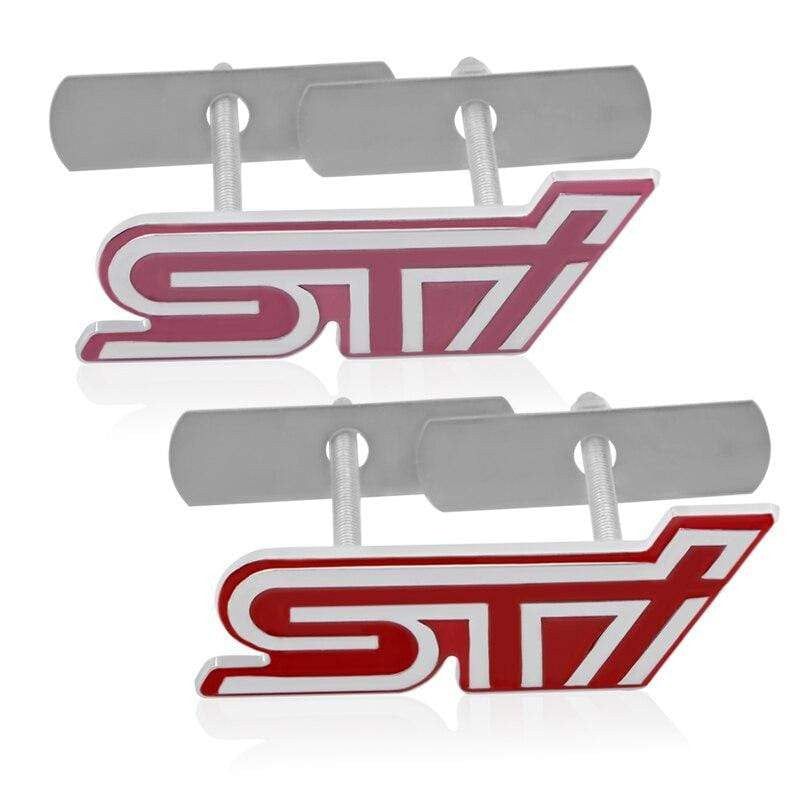 1pcs Car Styling 3D Metal STI Front Grille Sticker Emblem Badge For Subaru Legacy Forester Outback Impreza STI Car Accessories