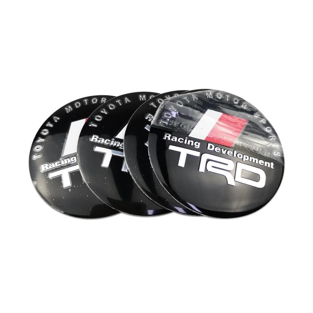 56mm 4pcs Toyota TRD VXR Vios Camry Corolla 4runner Tundra Crown Car Wheel Center Hub Cap Sticker Emblem Badge Decal