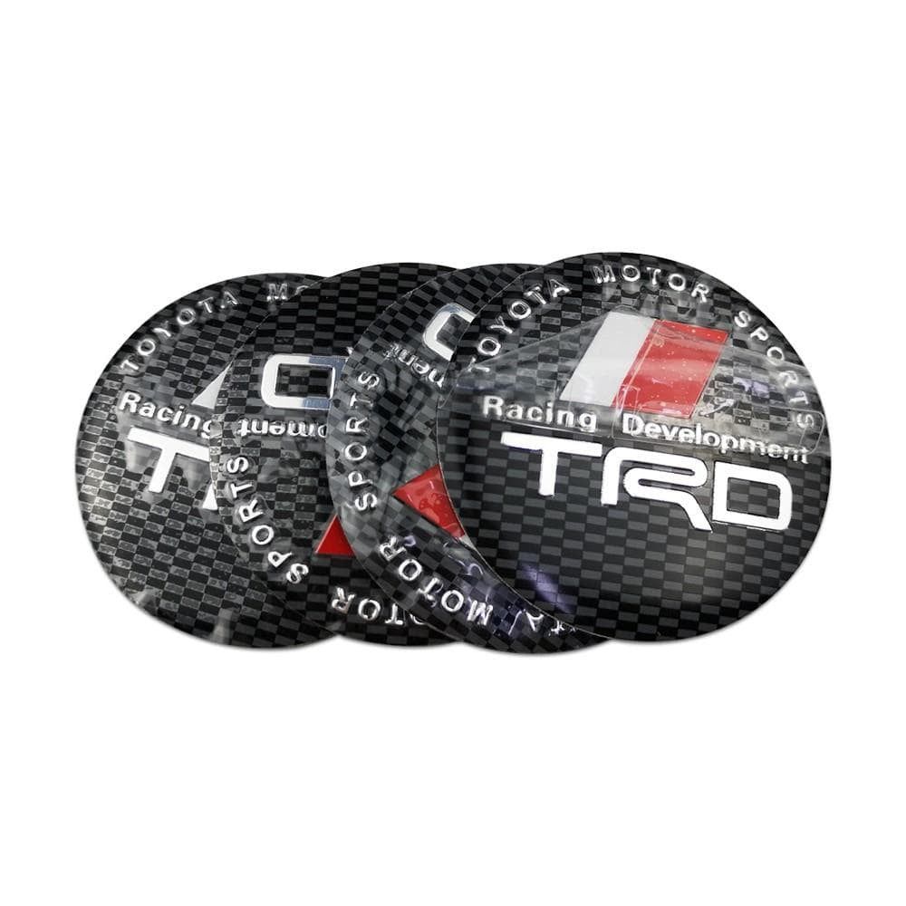56mm 4pcs Toyota TRD VXR Vios Camry Corolla 4runner Tundra Crown Car Wheel Center Hub Cap Sticker Emblem Badge Decal