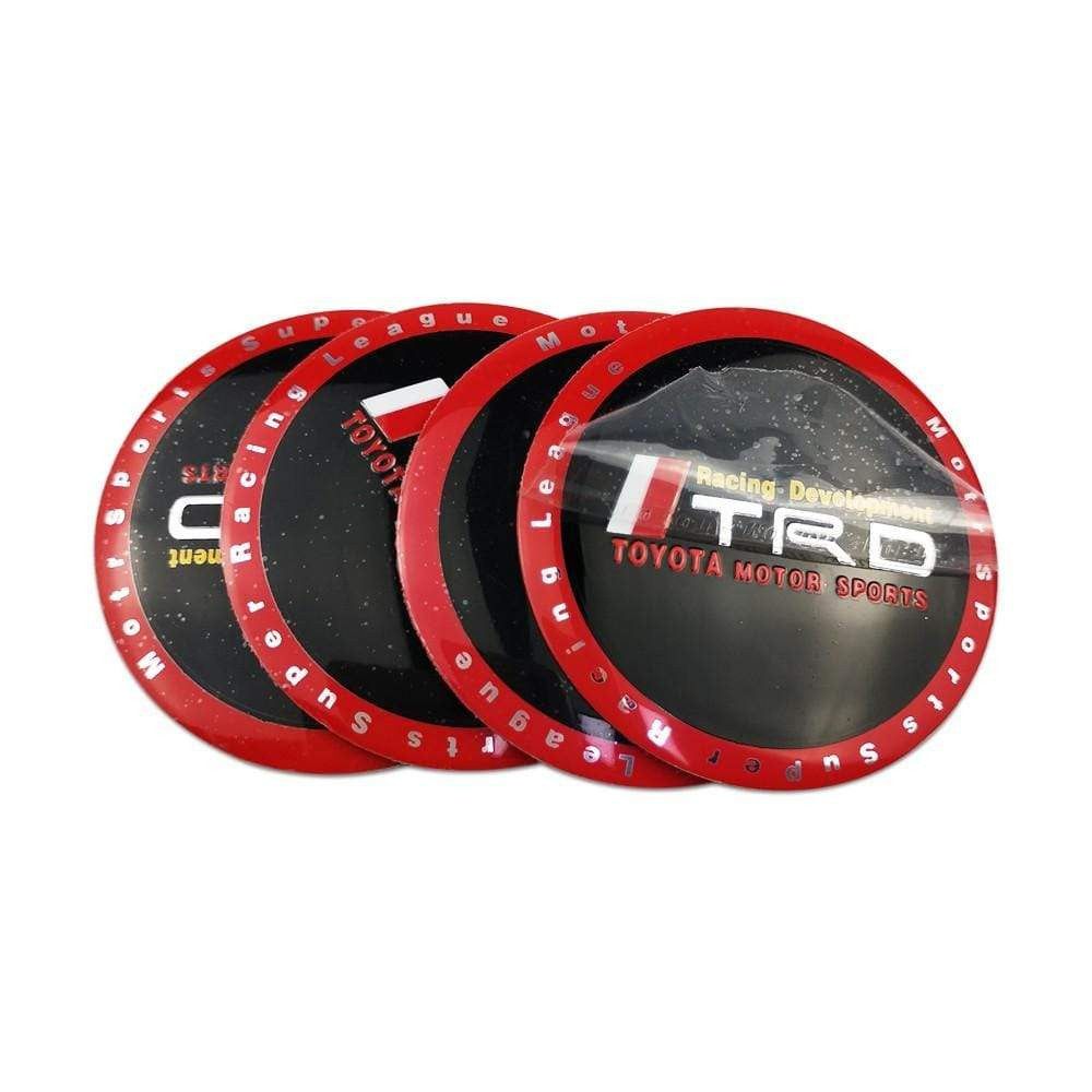 56mm 4pcs Toyota TRD VXR Vios Camry Corolla 4runner Tundra Crown Car Wheel Center Hub Cap Sticker Emblem Badge Decal