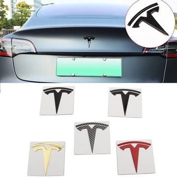 Metal Alloy Front Hood & Rear Tesla Emblem T Logo Badge For Tesla Model 3
