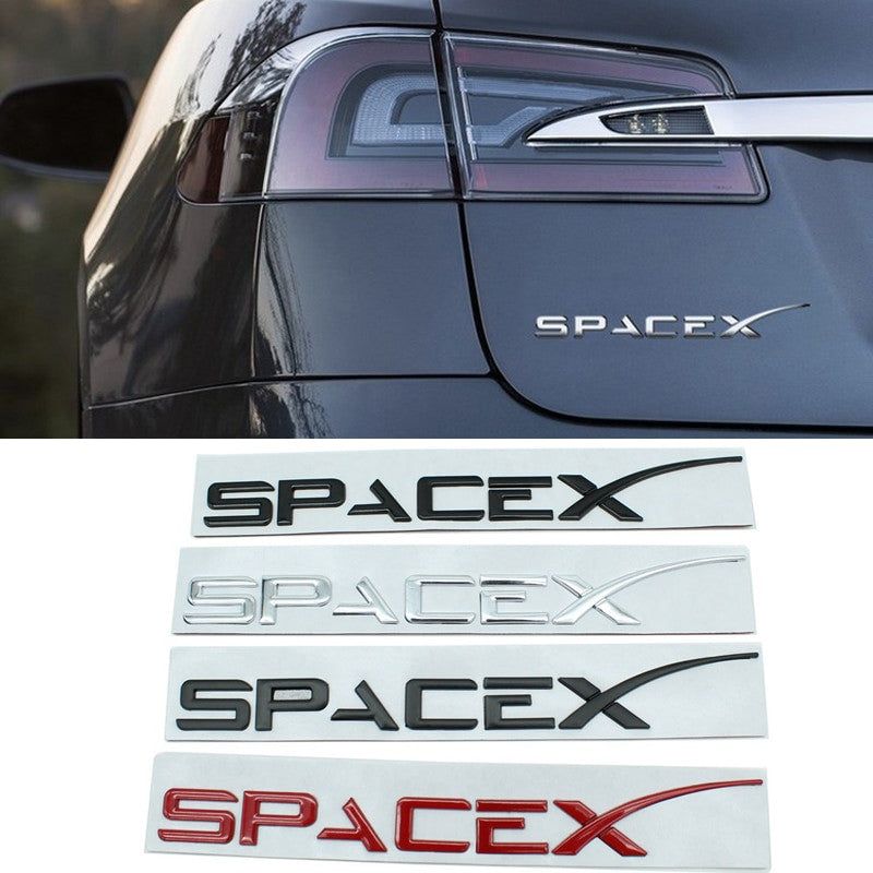 Space X Letter Rear Tail Emblem Sticker Badge Decal For TESLA Model 3 X S