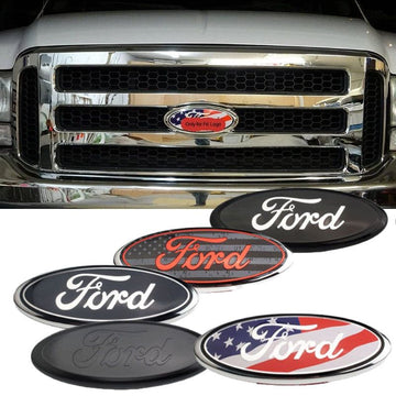 DIY Front Grille/Rear Trunk Oval Emblem 7/9 inch Fit For F150 F250 F350 Explorer