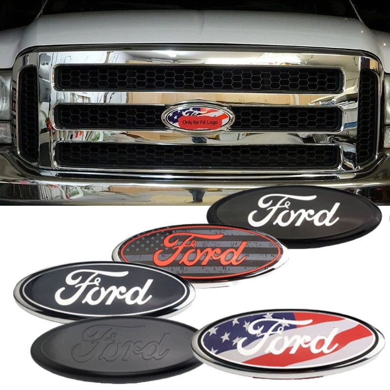 DIY Front Grille/Rear Trunk Oval Emblem 7/9 inch Fit For F150 F250 F350 Explorer