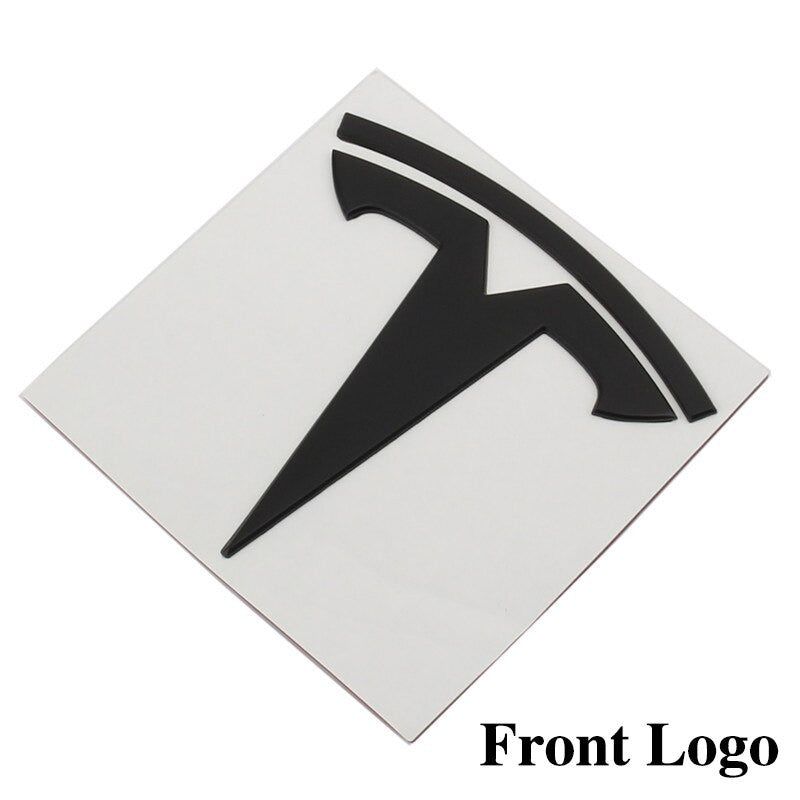 Metal Alloy Front Hood & Rear Tesla Emblem T Logo Badge For Tesla Model 3