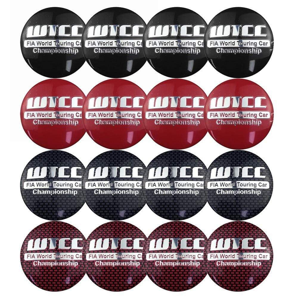 4PCS 56mm WTCC Car Wheel Center Hub Cap Sticker Auto Tire Emblem Badge Decal
